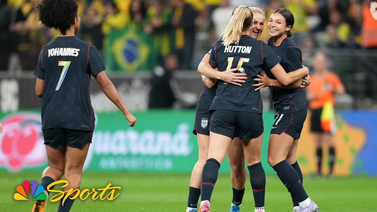 Sophia Wilson perfectly places USWNT's opening goal against Brazil | NBC Sports
