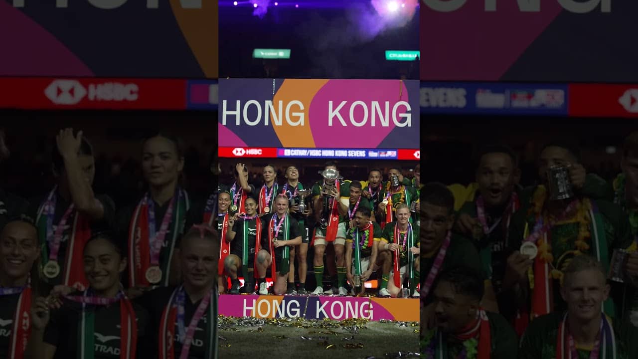 Who doesn't love a good trophy lift 😮💨 #Rugby #HSBCSVNS #Shorts