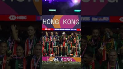 Who doesn't love a good trophy lift 😮💨 #Rugby #HSBCSVNS #Shorts