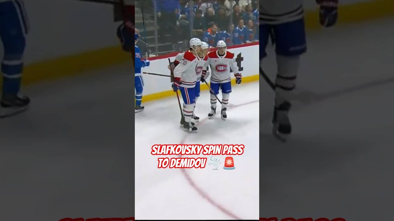 Slaf With the Highlight Spin Pass to Demidov for the Goal #gohabsgo #habs #nhl #demidov #slafkovsky