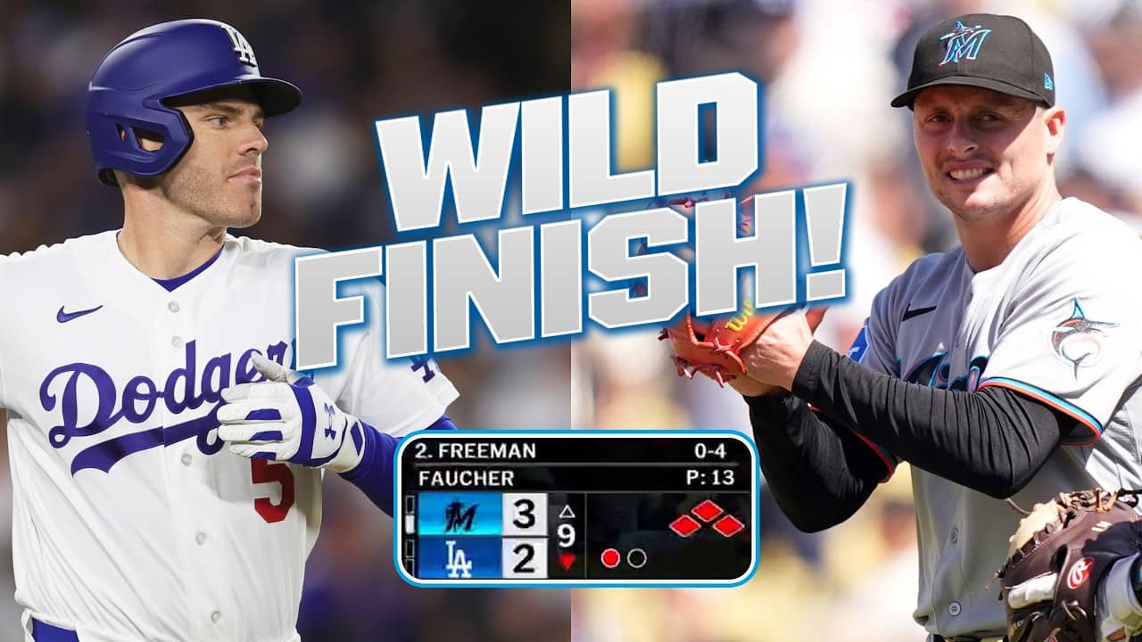 WILD FINISH! 😱 Bases loaded with only one out for the Dodgers... Did the Marlins hang on? 👀