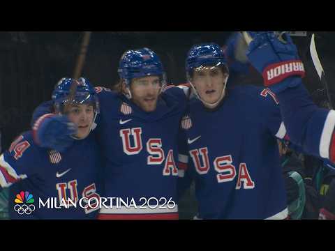 Noah Hanifin scores on second chance, puts USA up 4-2 on Denmark | Winter Olympics 2026 | NBC Sports