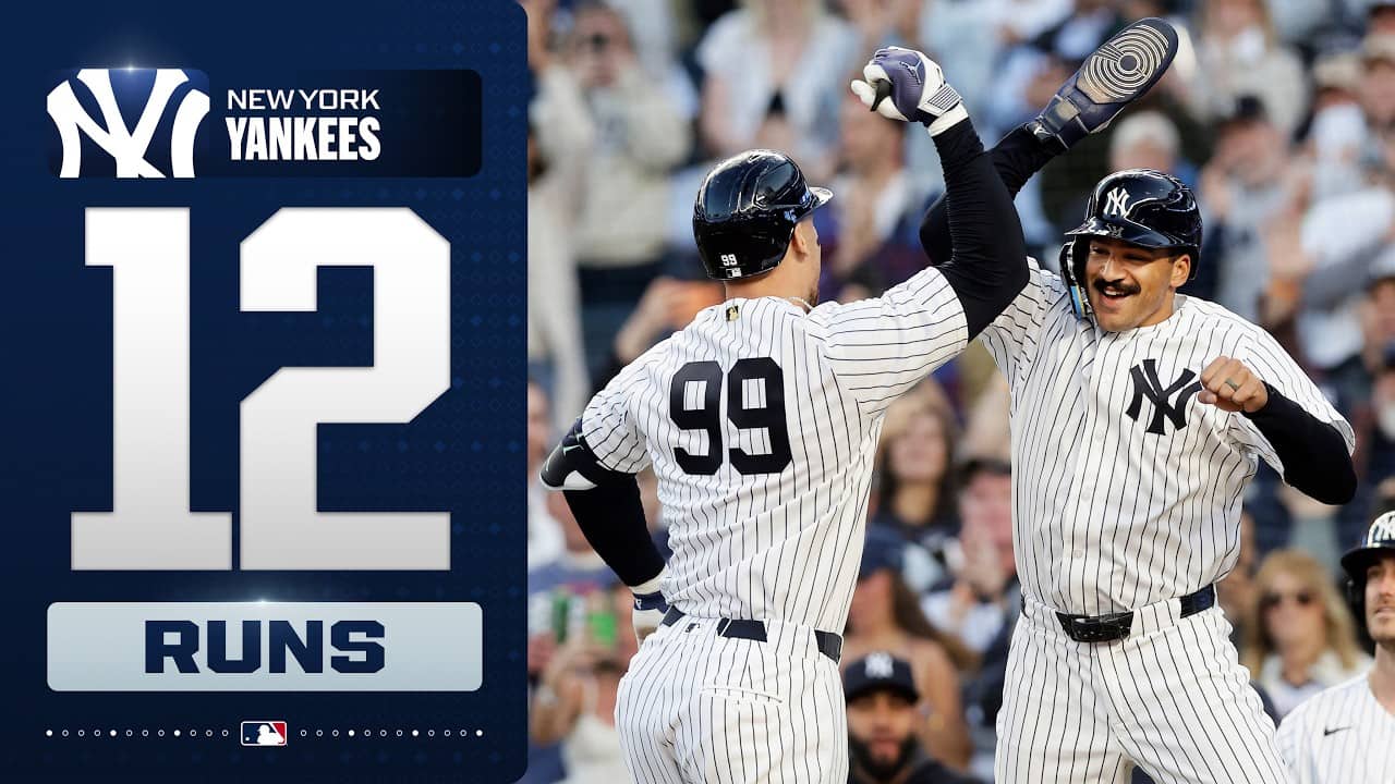THEEEE Yankees win! ๐๏ธ The New York Yankees score 12 runs as they honor John Sterling! ๐