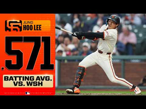 Jung Hoo Lee goes 8-for-14 against the Nationals to extend his hitting streak to 18 GAMES! 🤯🔥