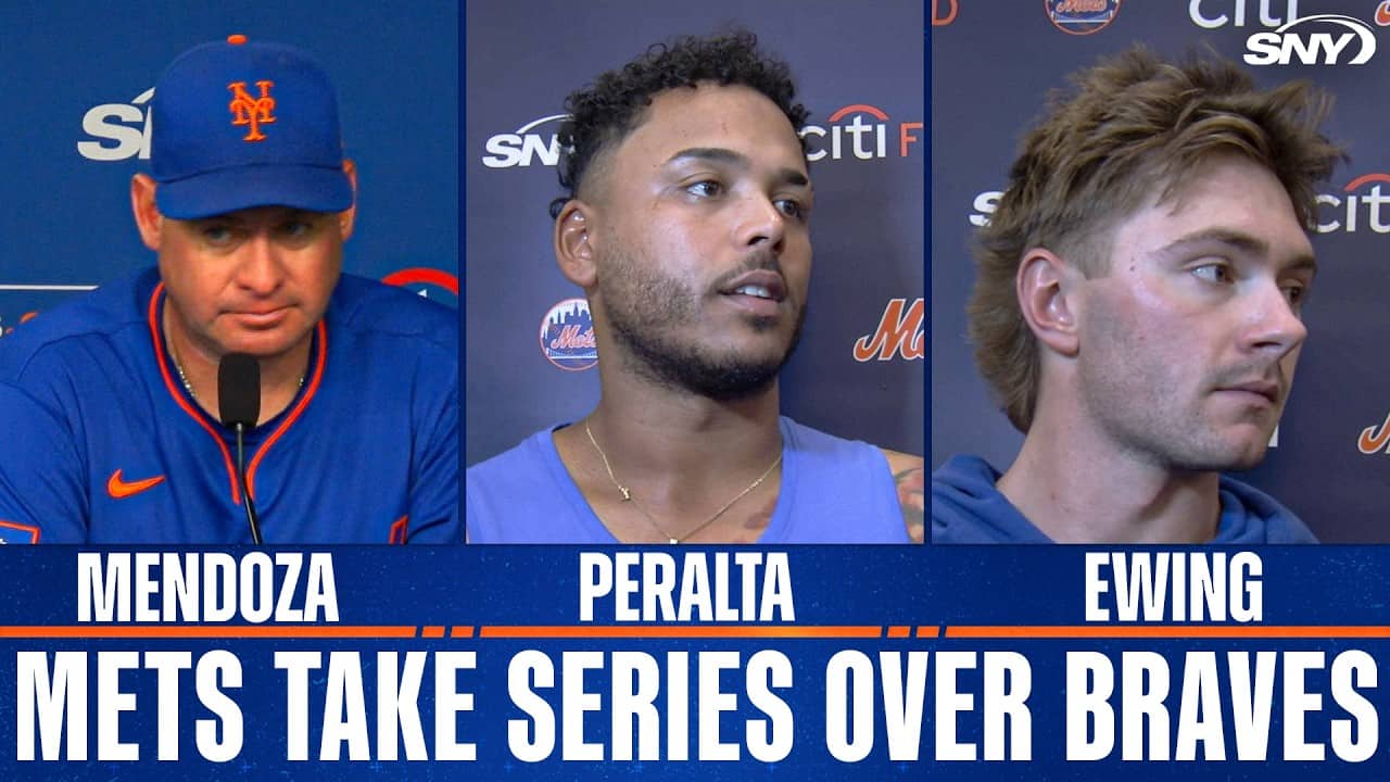 Carlos Mendoza, Freddy Peralta and A.J. Ewing on Mets' 8-1 win over Braves