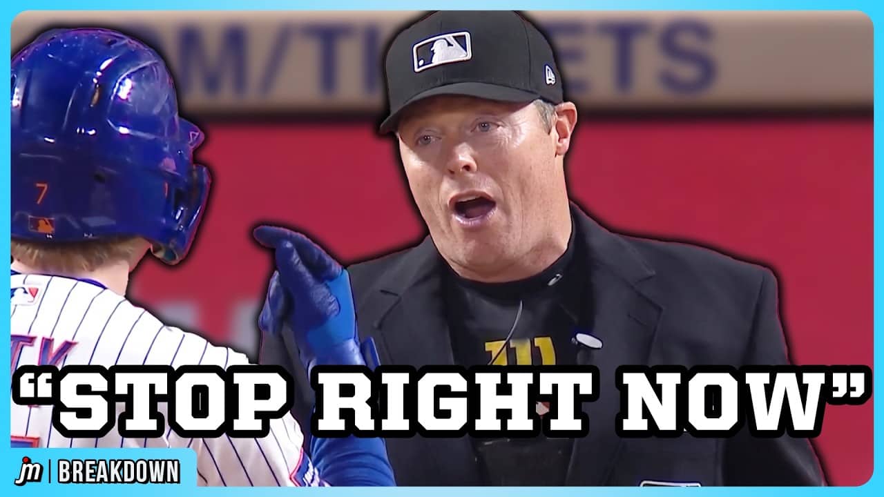 Umpire makes a terrible call then threatens to eject the player, a breakdown