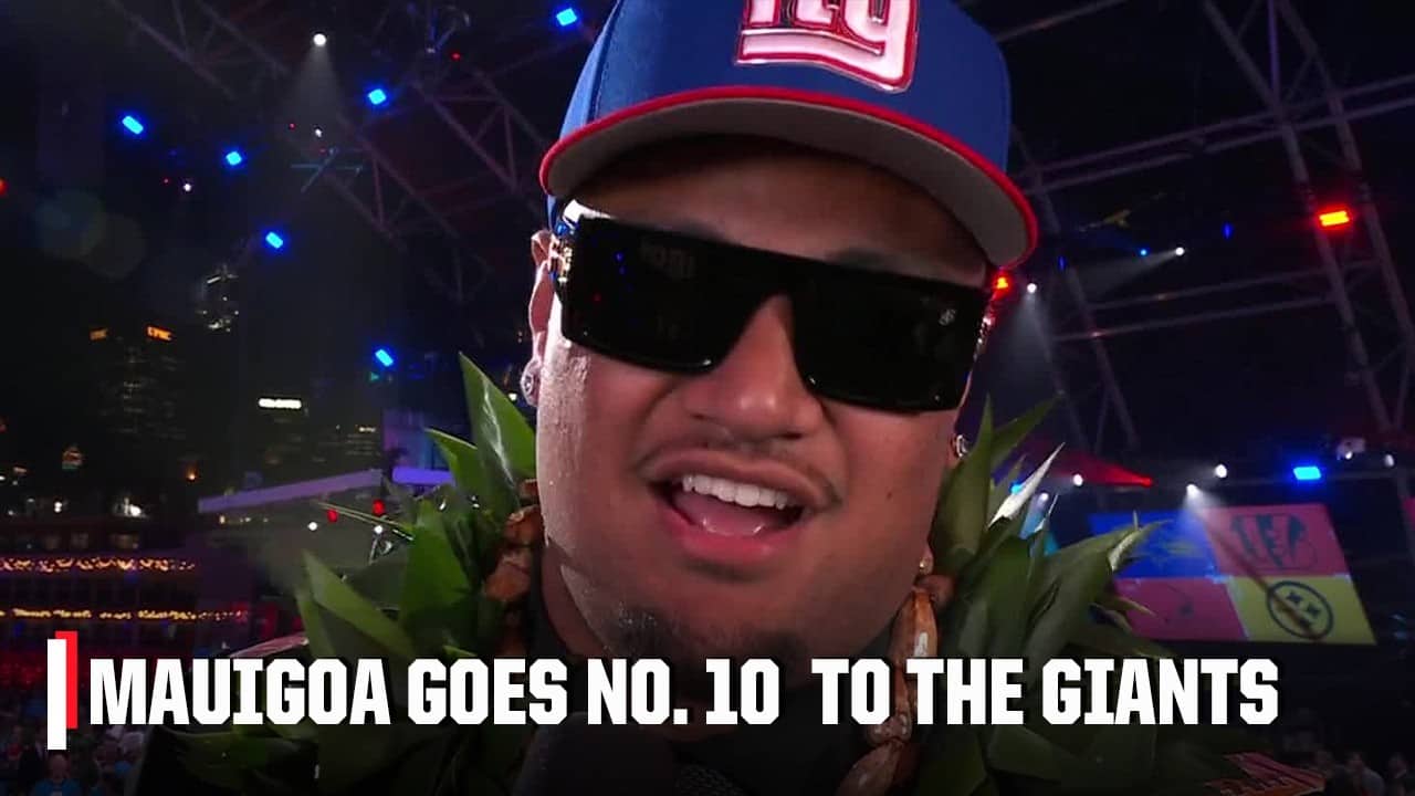 Francis Mauigoa's message to Jaxson Dart after going No. 10 to the Giants 😤 | 2026 NFL Draft