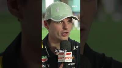 Max was all smiles during his first interview since becoming a father at last yearβs Miami GP π