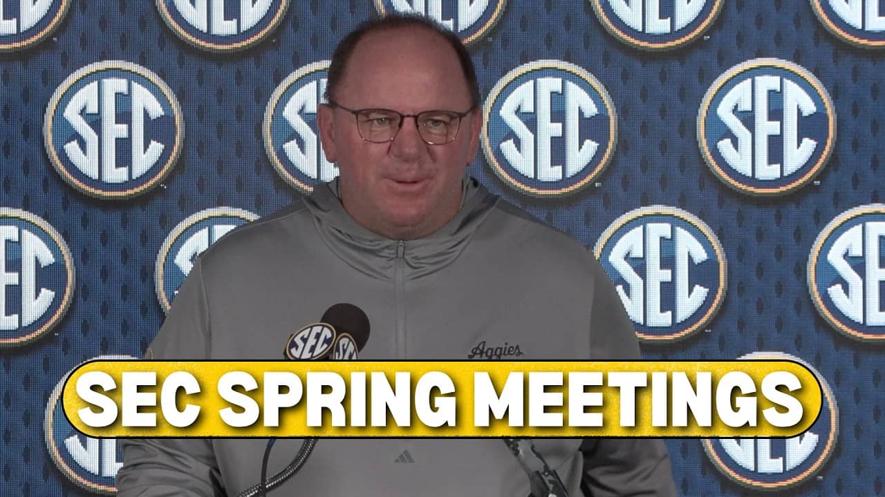 Mike Elko SEC Spring Meetings 2026 Texas A&M Football Coach