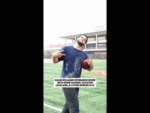 Caleb Williams Links Up With Bears Pass Catchers
