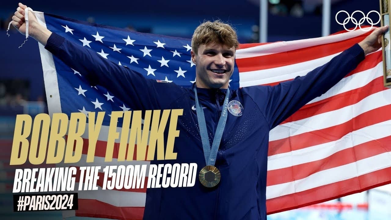 How Bobby Finke Broke the 1500m World Record at #Paris2024 🇺🇸