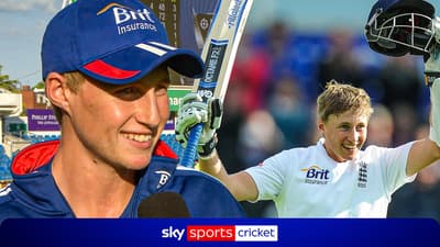 Joe Root reacts to scoring his FIRST Test century vs New Zealand in 2013
