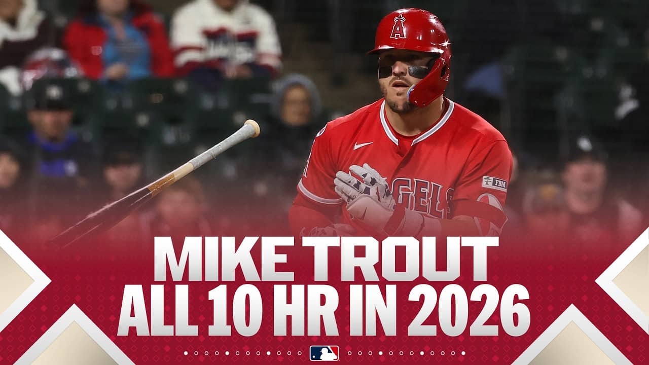 Mike Trout is already up to 10 home runs this season! 💪 (1 of 7 MLB players with double-digit HRs)