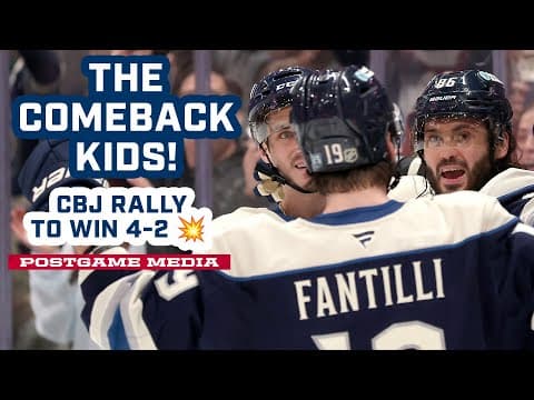 THE COMEBACK KIDS! 🤩 Blue Jackets Rally Back to Win 4-2 Over the Islanders | Postgame Media