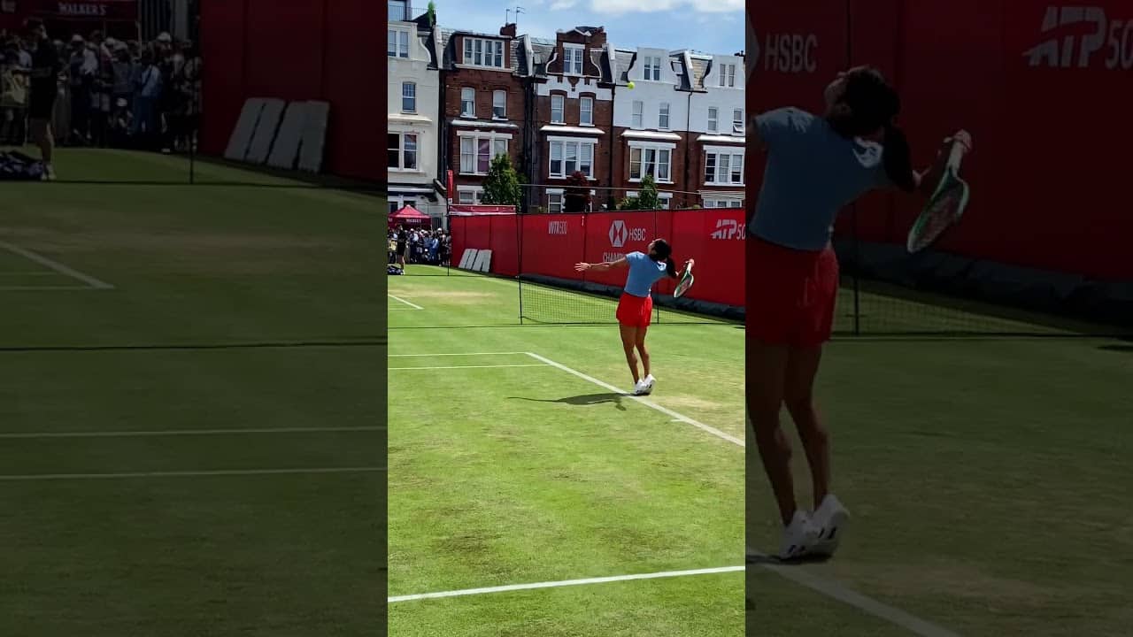 Emma Raducanu prepares for the final of the HSBC Championships 💪 🌱 #raducanu #emmaraducanu #tennis