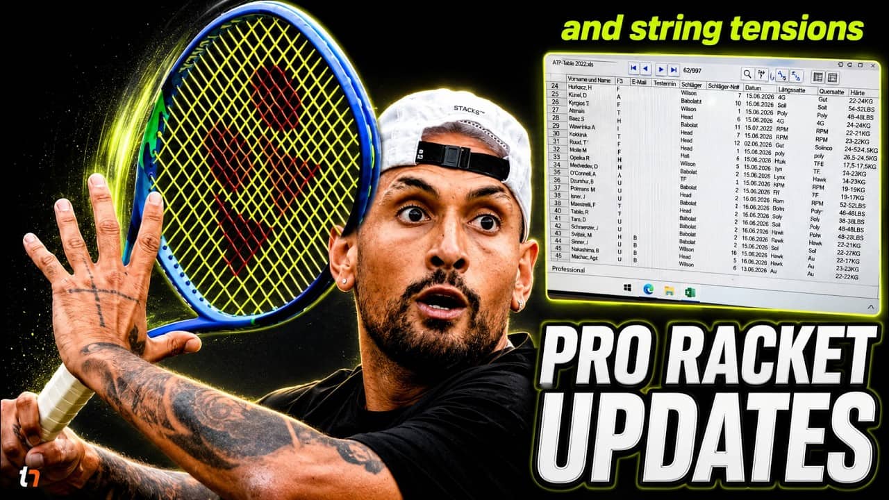 The lastest tour racquet updates and string tensions