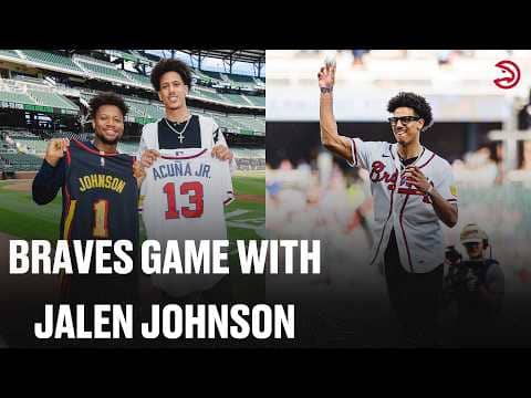 Jalen Johnson Throws First Pitch at Braves Game, Swaps Jerseys with Ronald Acuña Jr. ⚾️🏀