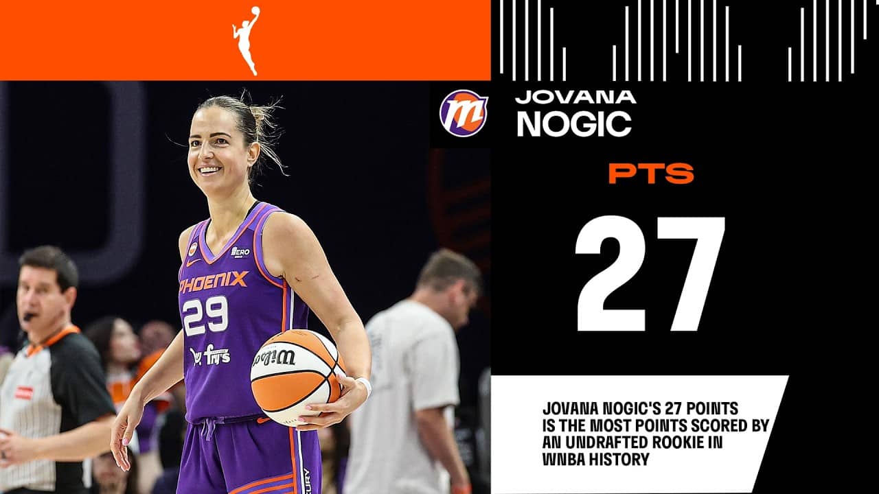 Jovana Nogic's 27 PTS is the most PTS scored by an undrafted rookie 👌