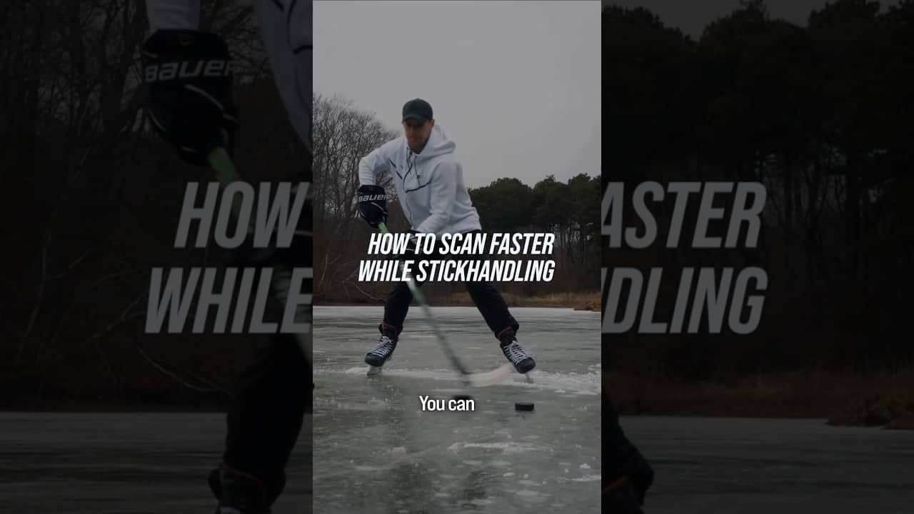 HOW TO SCAN FASTER WHILE STICKHANDLING #hockeycoaching #hockeytraining
