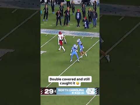 How did he catch that 😵💫 #ncstate #ncstatewolfpack #accfootball #collegefootball #football #cfb