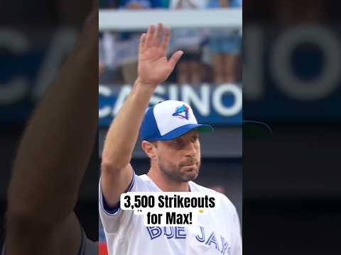 Max Scherzer is the 11th pitcher in MLB history to reach 3,500 career strikeouts! #MLB #BlueJays