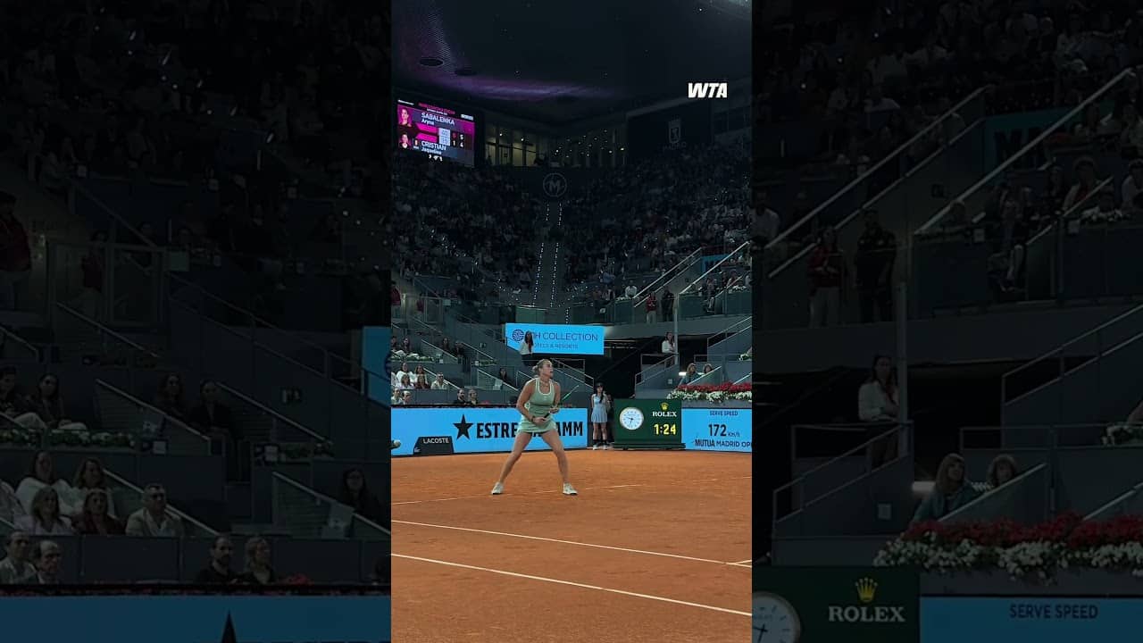Aryna Sabalenka pushes past Cristian to notch her 25th win at the Mutua Madrid Open! #wta #tennis