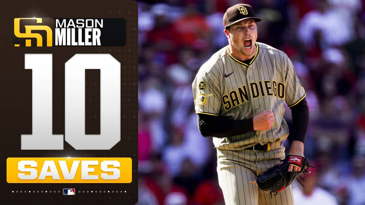 Mason Miller is MARVELOUS! Miller is the first reliever to record 10 SAVES in 2026! 🔥😮💨