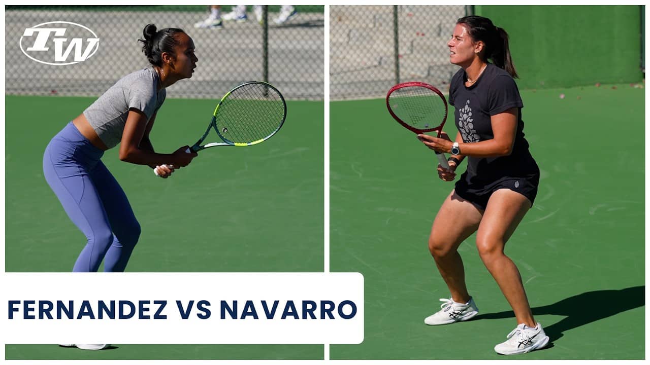 Watch WTA Pros Emma Navarro & Leylah Fernandez Practice; Point Play on Hard Courts in Indian Wells
