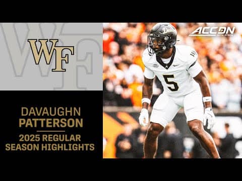 Davaughn Patterson 2025 Regular Season Highlights | Wake Forest Safety