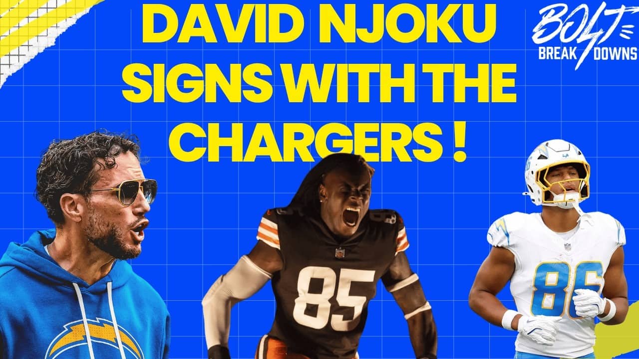 Chargers sign David Njoku reaction!: a fun 2026 TE room with Oronde Gadsden and Charlie Kolar