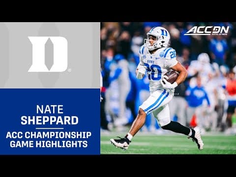 Duke RB Nate Sheppard ACC Championship Game Highlights vs. Virginia
