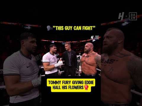Eddie Hall gained Tommy Fury's RESPECT😤 live on @DAZNBoxing