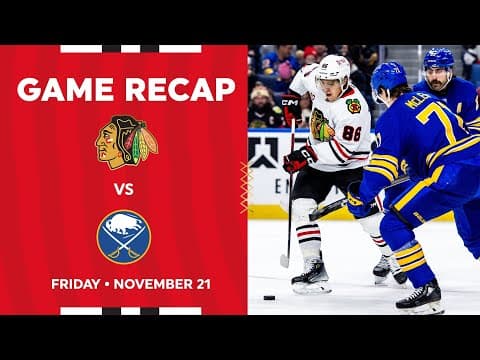 Blackhawks at Sabres Game Highlights | 11.21.25