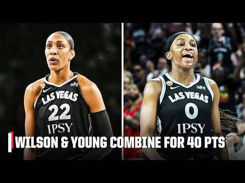 DYNAMIC DUO 🔥 A’ja Wilson and Jackie Young combine for 40 PTS in win vs. Golden State | WNBA on ESPN