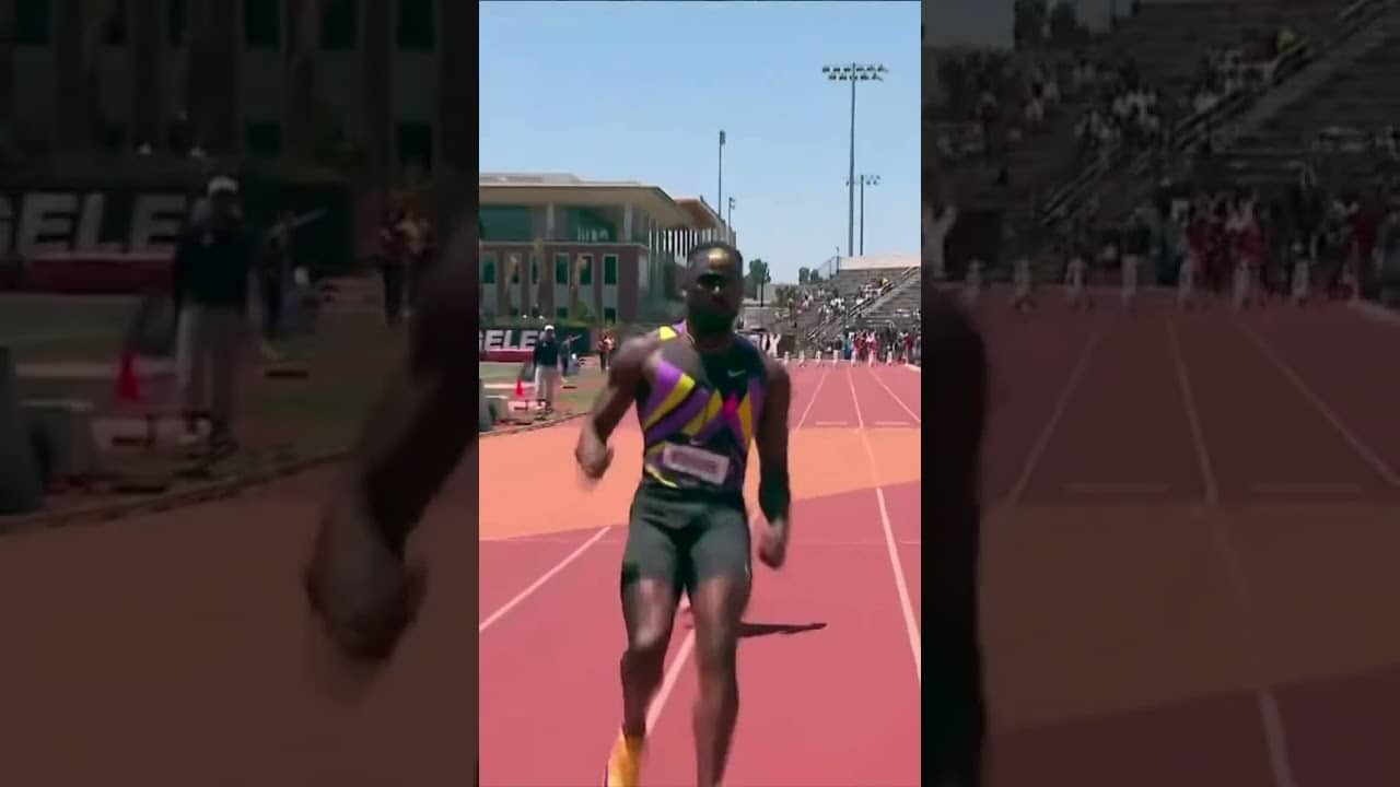 Kenny Bednarek storms to wind aided 9.72 to win the men's 100m in LA