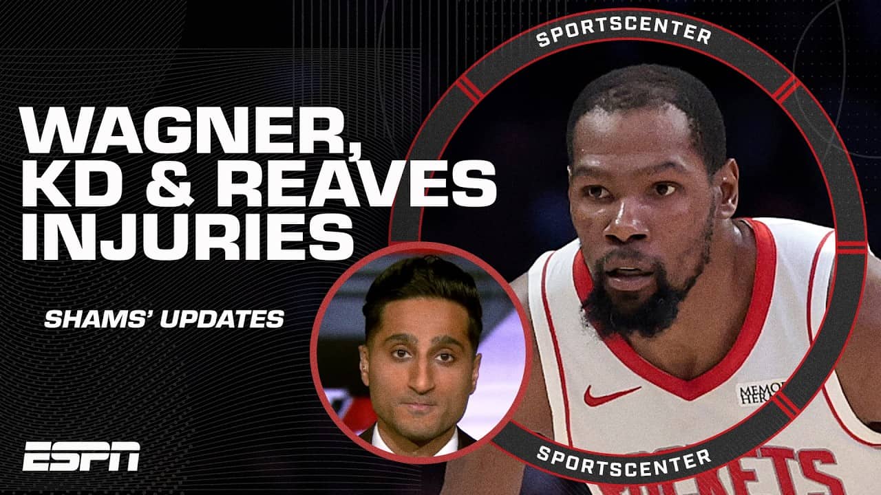 Shams Charania's injury updates on Franz Wagner, Kevin Durant & Austin Reaves | SportsCenter