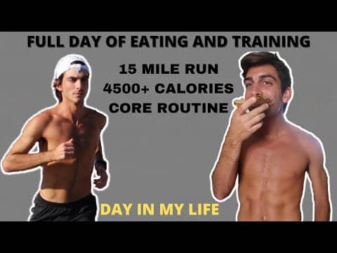 EVERYTHING I EAT IN A DAY (4500 Calories) + TRAINING | RUNNERS DIET