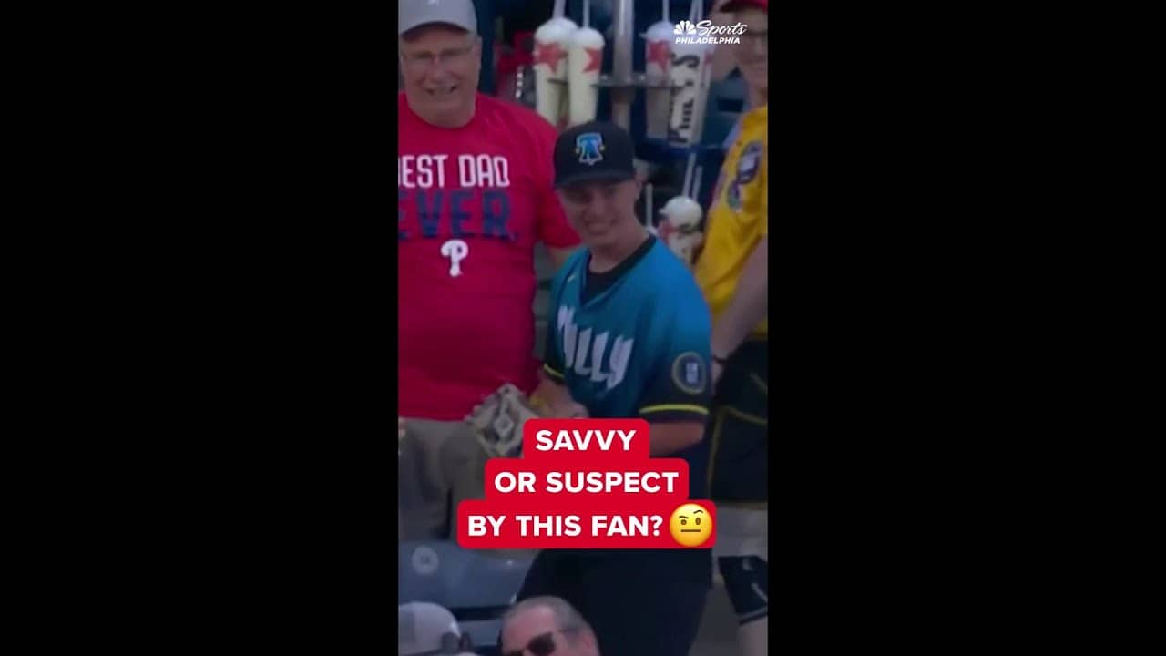 Savvy or suspect by this Phillies fan who caught a home run ball?