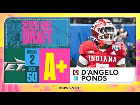 Jets select D'Angelo Ponds in Second Round, No. 50 overall | 2026 NFL Draft Grades & Reaction
