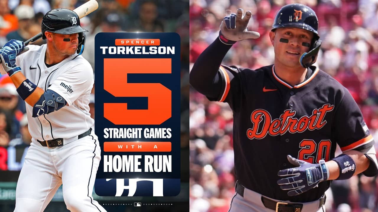 Spencer Torkelson has homered in FIVE CONSECTUIVE games, tying a Tigers franchise record ๐ฏ