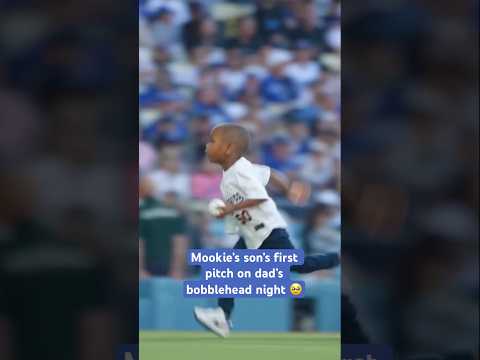 Mookie Betts’ son’s adorable first pitch on dad’s bobblehead night at Dodgers game 🥹