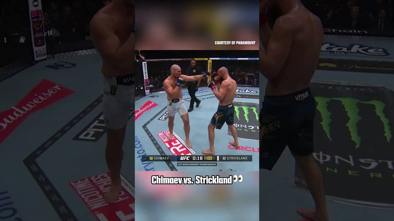 Chimaev had Strickland slipping π #UFC328 (via Paramount)