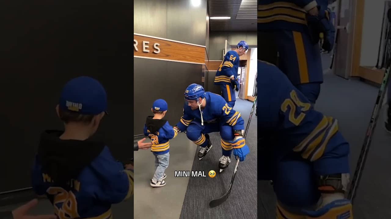 The sweetest pregame moments ☺️ #StanleyCup #buffalosabres #NHL #beckmalenstyn