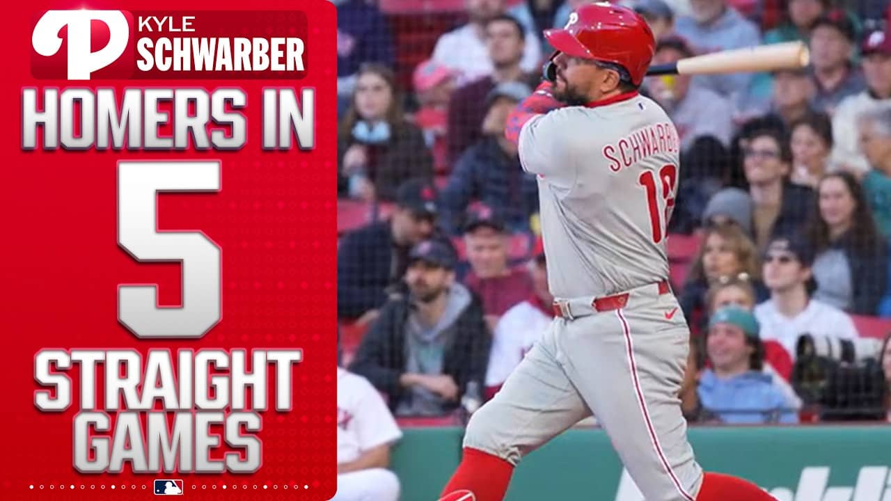 Kyle Schwarber homers for a FIFTH straight game! π±π (New MLB HR leader!) | MLB Highlights