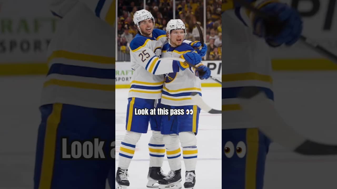 Noah Ostlund finds Bo Byram! 🚨 #nhl #stanleycup #hockey