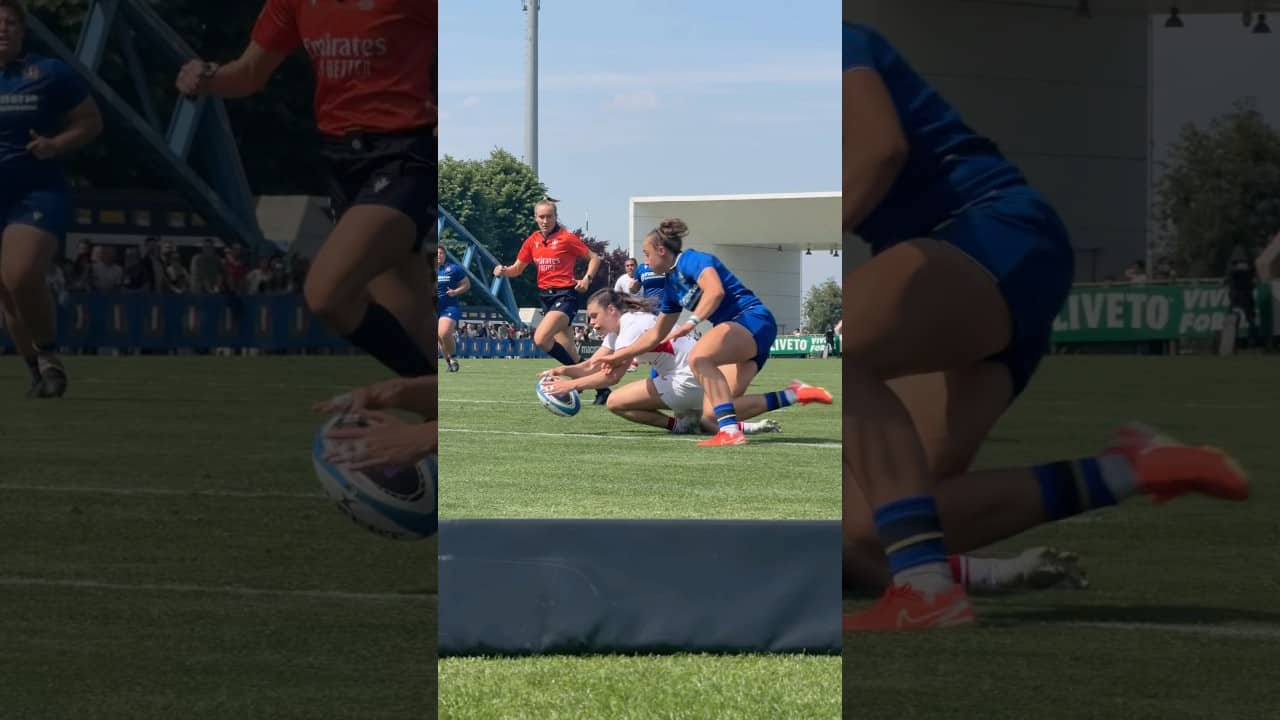 Helena Rowland scores off an Ellie Kildunne through ball ๐ฅ #RedRoses #EnglandRugby #Rugby