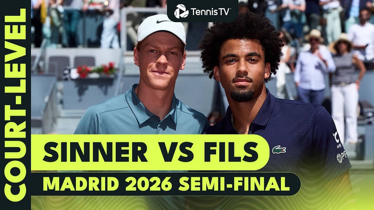 Jannik Sinner vs Arthur Fils at Court-Level View ๐ฅ | Madrid 2026 Semi-Final Highlights