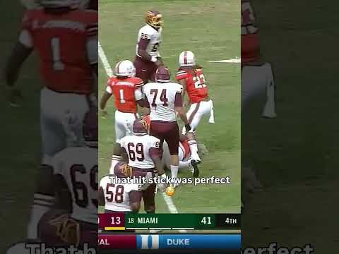 That hit was crushing π± #miamihurricanes #accfootball #collegefootball