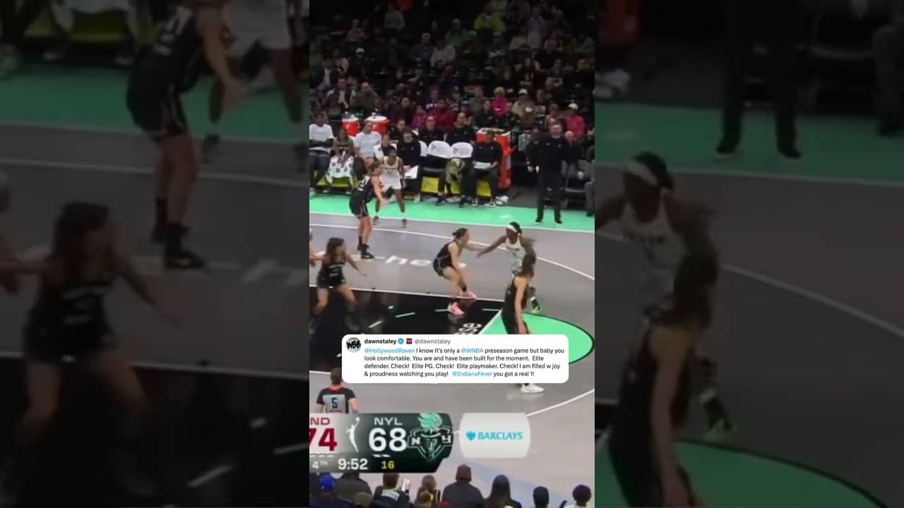 Raven Johnson was HOOPIN’ in her WNBA preseason debut for the Fever 🔥 (h/t Dawn Staley/X)