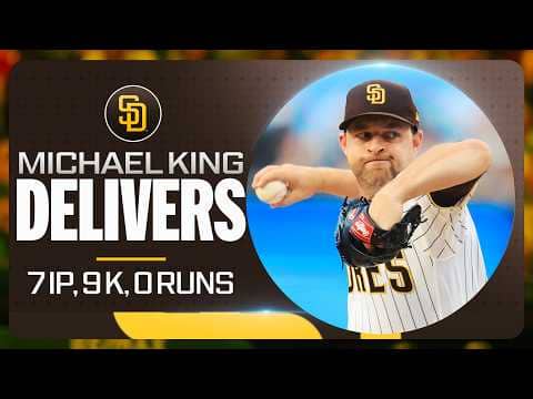 DAZZLING START 🔥 Michael King strikes out 9 batters in 7 scoreless innings vs. Dodgers!